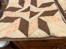 Vintage Handmade Quilt Pillow Shams 2 Matching DIFF SIZES, 15" X 15", 17"X 17"
