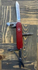Vintage VICTORINOX SUPER TINKER No Parcel Hook 91mm Swiss Army Knife Red