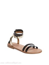 Joie Women's Vista Ankle-Wrap Sandal - BLACK/GOLD SIZE 40