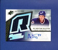 2005 UD SPX HOCKEY OLE - KRISTIAN TOLLEFSEN RC blue jackets rookie auto numbered