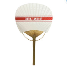 Christian Dior Novelty White Round Fan Japan Limited SUMMER IN DIOR Rare New