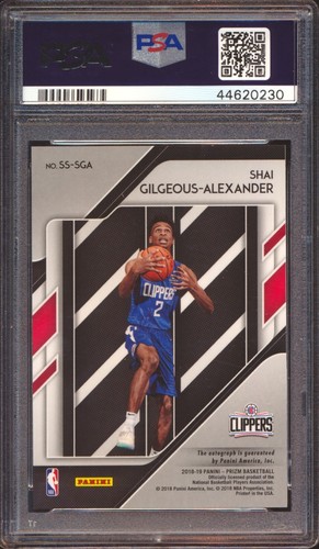 2018 PANINI PRIZM SHAI GILGEOUS ALEXANDER SENSATIONAL ROOKIE AUTO PSA 10! - 第 2/2 張圖片
