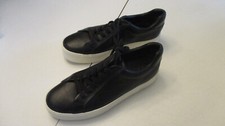 VINCE BENFIELD BLACK LEATHER PLATFORM TIE SNEAKERS WOMENS 7.5 M 7 1/2 NWT