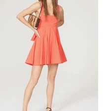 Louna Coral Fit and Flare Tie Back Romper Casual Summer Vacation Size S