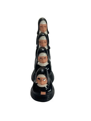 Vintage Dept 56 Christmas 4 Nuns In A Row #50539 Ceramic Figurine 5''x3.25''