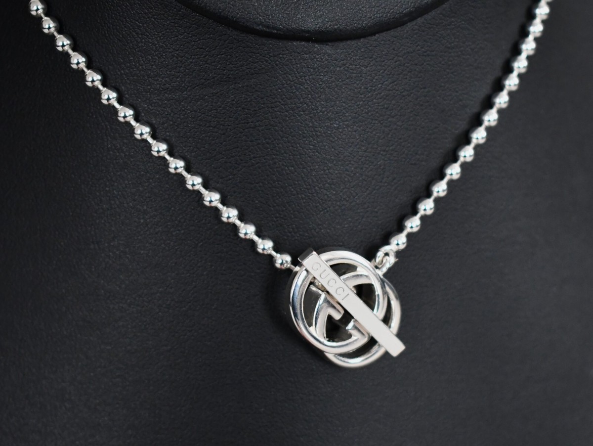 GUCCI BRITT INTERLOCKING GG LOGO 925 STERLING SILVER Ball
