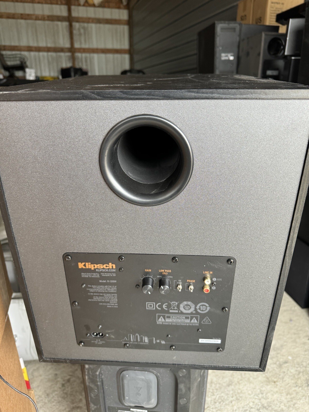 Klipsch R120SW 12inch Subwoofer Black With Power Cord 743878036213