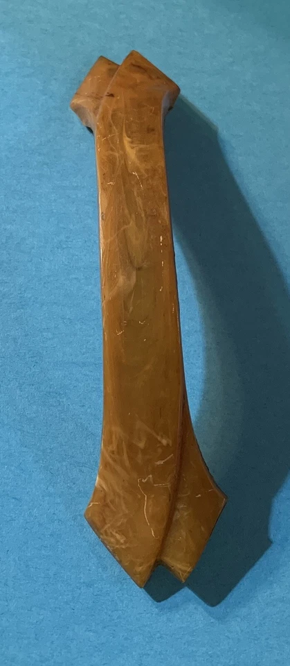 "Antiguo herraje de resina de baquelita Art Deco cajón tirador manija de gabinete 4,25"" centros" Foto 3 de 4