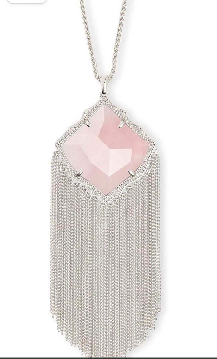Kendra Scott Silver Fringe Necklace Kendra Scott Kingston Silver Tone Tassel Fringe Open Work  main image 2