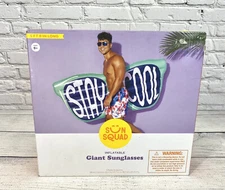 Sun Squad STAY COOL 😎 Inflatable Pool Float Giant Sunglasses 5ft NIB 68”x 31”