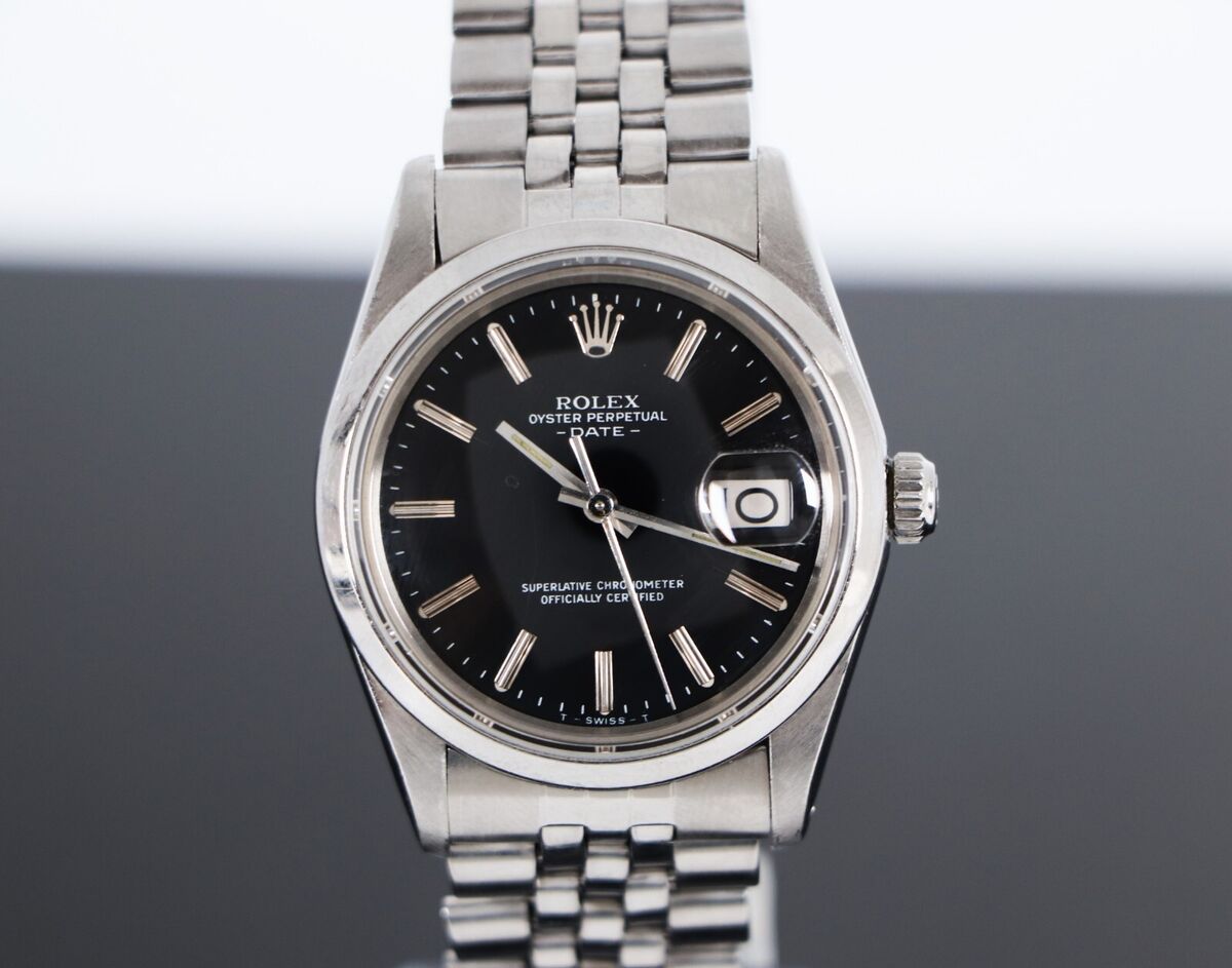 Vintage Rolex Oyster Perpetual 34mm Steel Jubilee Black Dial Vintage Rolex Oyster Perpetual 34mm Steel Jubilee Black Dial