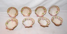 Antique Set of 8 Hand Painted  Sea Shell Salt Dips
