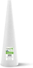 FloraCraft Styrofoam Cone 4 7/8 x 17 7/8 in. White,Styrofoam Forms
