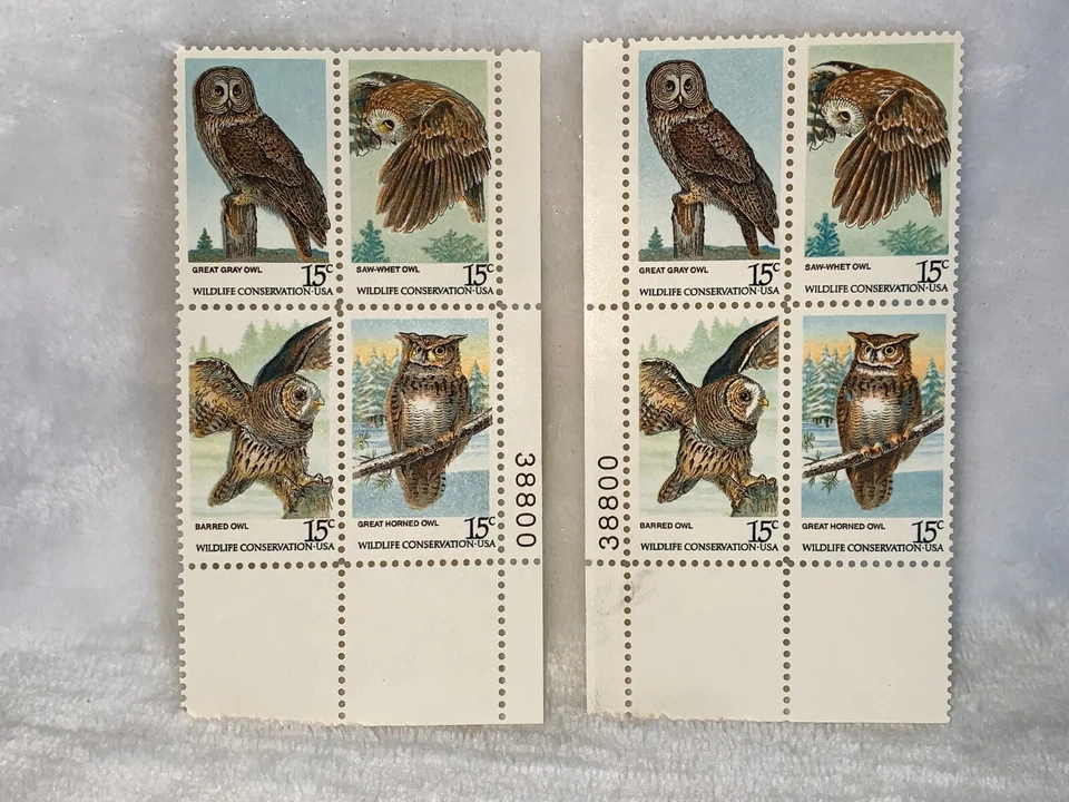 1978 US  Stamp Owl Wildlife Conservation 2 Plate Block Of 4  15c Scott #1760-63 - Image 4 of 4