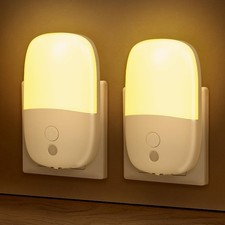 LED Night Light Plug in, 2 Pack Dimmable Night Lights with Dusk to Dawn Senso...