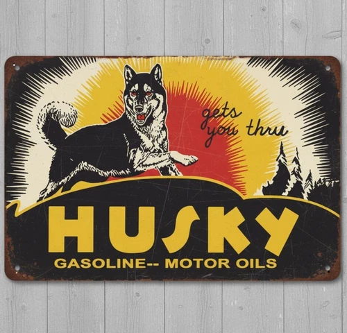 Husky Gasoline And Motor Oil 8 x 12 Vintage Novelty Metal Sign Made In USA New!