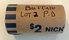 Buffalo Nickel Half Roll, P-D, Mixed Dates, Qty 20, Fine Details, Full Dates, 2
