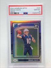 DRAKE MAYE 2024 DONRUSS OPTIC RATED ROOKIE HOLO PRIZM RC PSA 10 Q3325