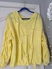 Custom Made Angora Knitted Designer's Sweater size L or oversize! SALE!