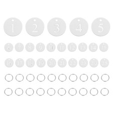 25PCS Number Tags 1-25, Number Key Tags Aluminum Numbered Tags, Silver