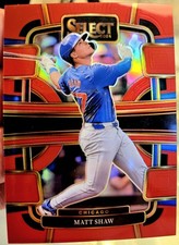 2024 Panini Select Matt Shaw #28 Red Prizm /149 (RC) Chicago Cubs Rookie Card
