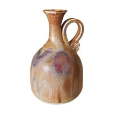 Vtg Studio Pottery 1983 Jug Vase Incense Signed Rustic Handmade 4.5" Small
