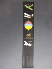 Leather BOOKMARK AIRCRAFT Concorde Balloon Spitfire Orville Wright BLACK Unused
