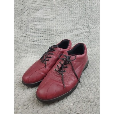 ECCO Walking Sneakers Women s 40 EU 9.5 US Red Leather Lace Up Shoes