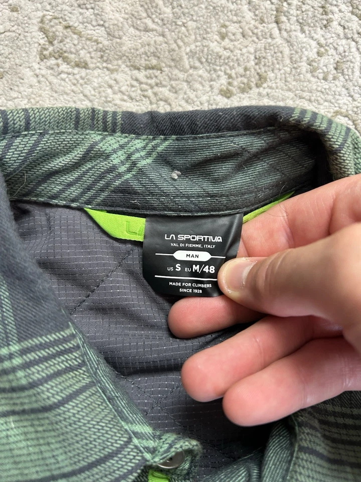 Camisa Cazadora La Sportiva Para Hombres S Verde Escalada Senderismo Nebulosa Franela EXCELENTE Foto 3 de 4