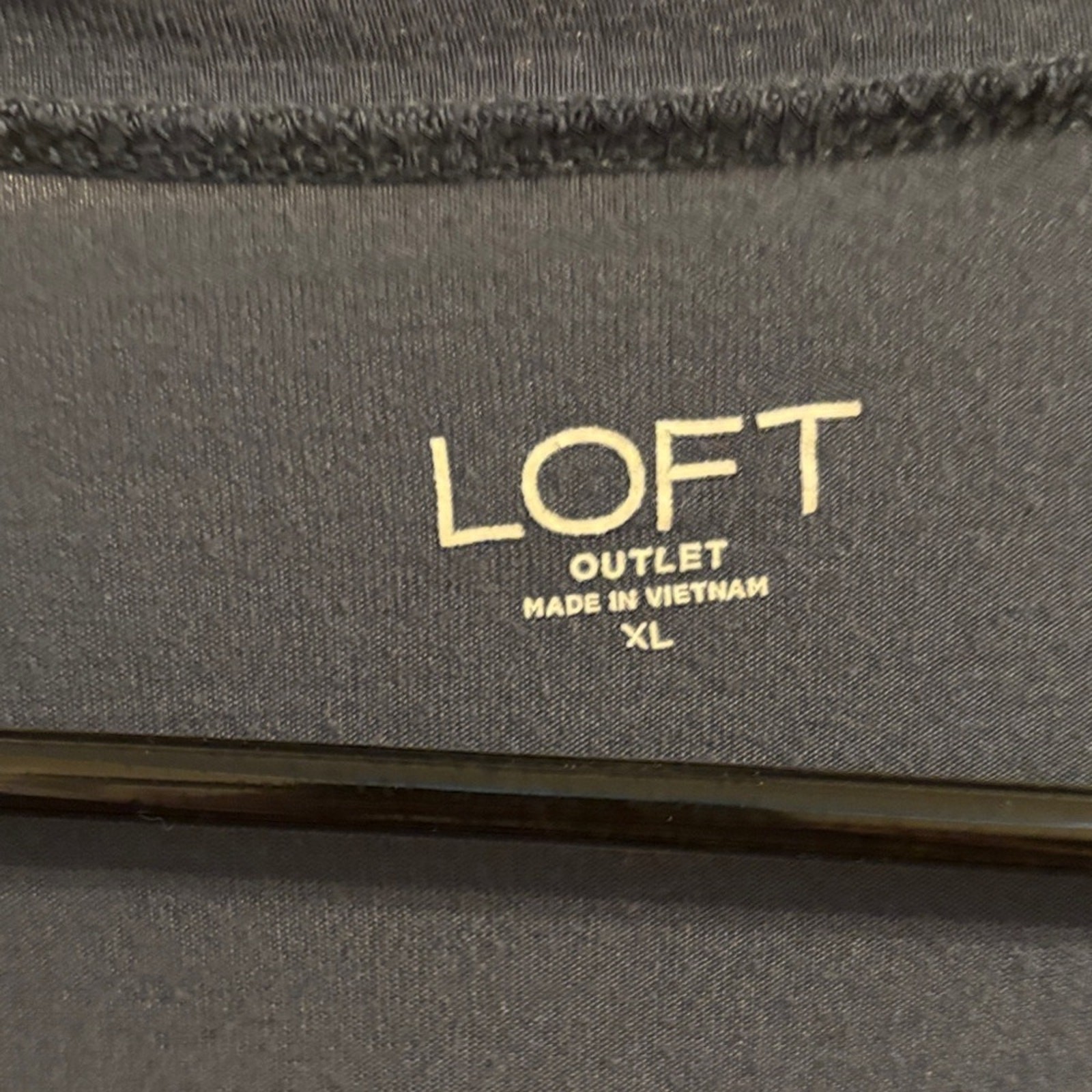 LOFT Dark Blue Blouse with Patterned Sleeves - image 2