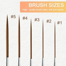 5pcs Long Liner Brushes Nylon Hair Detail Paint Brush Pinstriping Calligraphy
