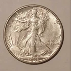 * 1943-s * SUPERB GEM AU+ WALKING LIBERTY HALF-DOLLAR SHIPS FREE FROM COLLECTION