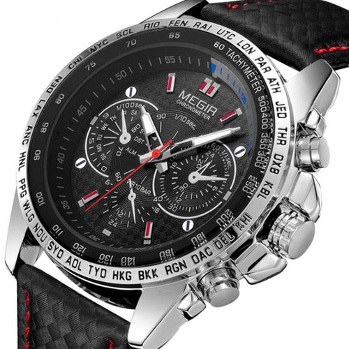 Leather Strap 3ATM Waterproof Quartz Luxury Business Mens  watch -Ships from USA