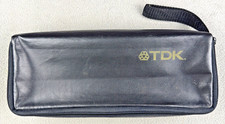 Vintage 1980s TDK 15 Cassette Tape Plastic Storage Soft Carrying Case Brown