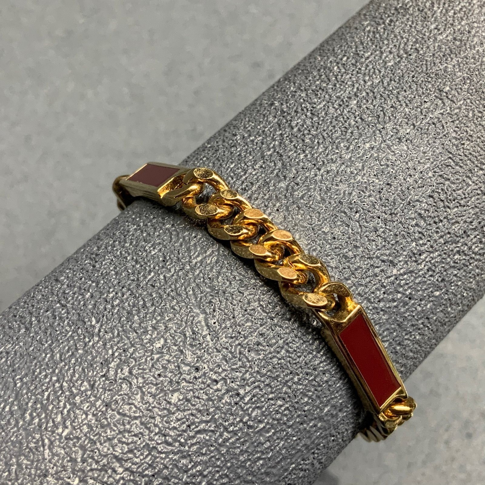 Avon Rectangular Link Bracelet 7 In Maroon Purple… - image 2