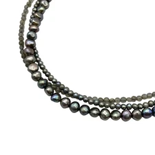 Auth agete - Silver Gray Multi Gemstone Necklace