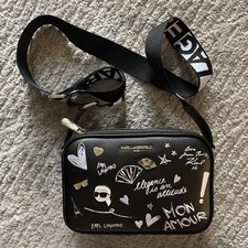 Karl Lagerfeld Paris Maybelle Pin Crossbody One Size Black Shimmer Multi