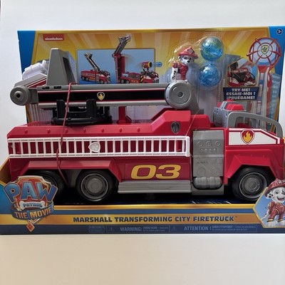 PAW Patrol Marshalls Transforming Movie City Fire Truck w/Extending Ladder NEW!!