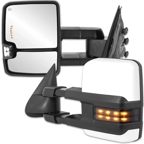 Weiße beheizbare elektrische Abschleppspiegel kompatibel für Chevy Dotted Light 2014-2019 - Bild 5 von 8