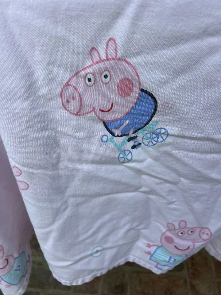 "Sábana bajera PEPPA PIG doble/individual plana/top 48 x 95"" 100 % algodón muy suave" Foto 4 de 4