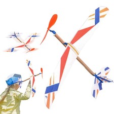 Rubber Band Elastic Powered Aircraft Glider Flying Plane Airplane DIY