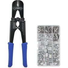 Image of iCrimp Wire Rope Crimping Tool Kit with 330 Loop Sleeves and 45 Stainless Steel