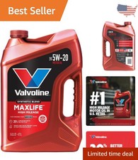 5 QT Synthetic Blend High Mileage Motor Oil – Protects Older Engines Effectively 25.82 per gallon