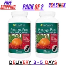 Pack of - 2, TRUNATURE, PROSTATE, PLUS HEALTH COMPLEX 250 Softgels, Saw Palmento