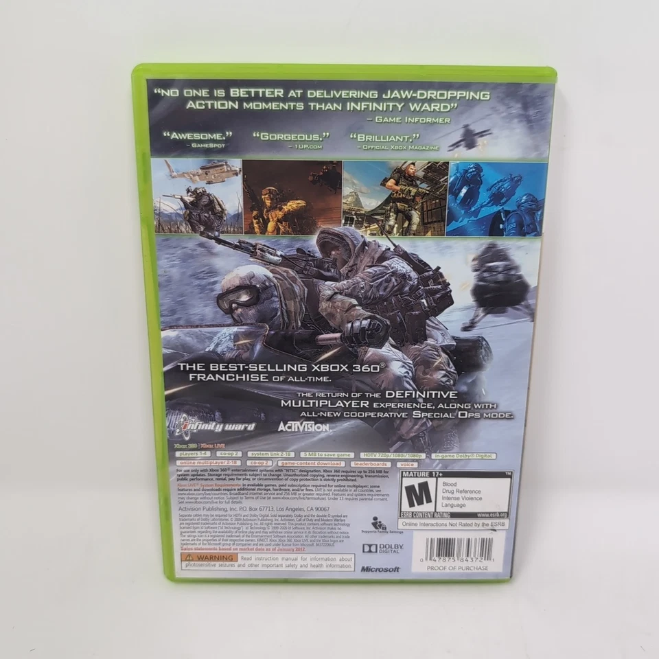 Call of Duty Bundle Lot: Modern Warfare 2, MW 3, Ghosts & Advanced W (Xbox 360) - Image 3 of 4