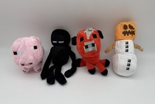 4 Pc - Minecraft Plush Party Favor Enderman, Mushroom, Creeper, Baby Pig - NEW
