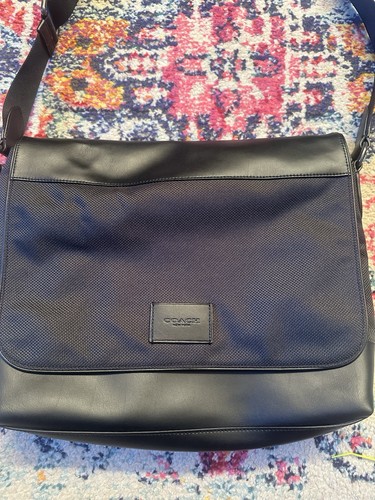 Coach Umhängetasche Laptop Messenger Bag, grau & schwarz Nylon/Leder F38741 - Bild 2 von 7
