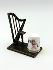 Vintage Bronze Harp Thimble Holder Heirloom Eds. USA, HTF