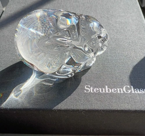 Steuben Glass Rabbit Hand Cooler 5577 Mint with box 388/1300