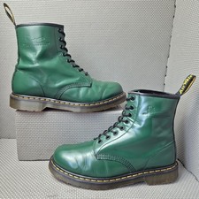 Dr Martens 1460 Boots Men's UK 8 Smooth Leather Racing Green Yellow Stitch Doc